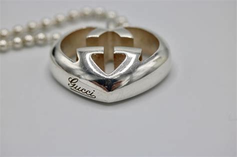 Gucci Love Britt Sterling Silver Interlocking G Heart Pendant